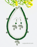 Green and Pearl Two-Layer Necklace