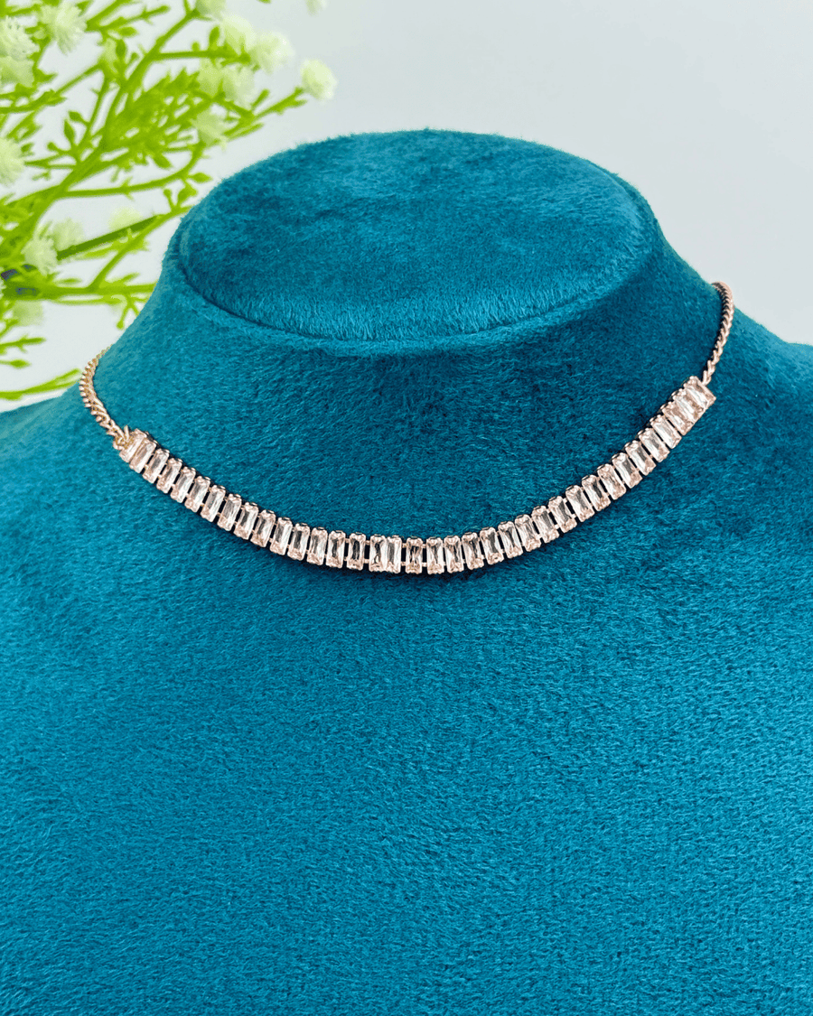 Rosegold AD Stone Simple Necklace