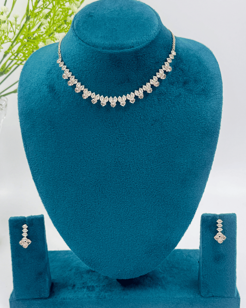 Light Pink Simple AD Stone Necklace