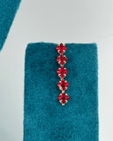 Red Square Golden AD Stone Necklace