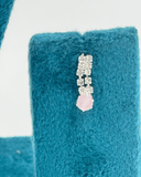 Blue and Pink Round AD Stone Simple Necklace