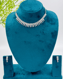 Pink And Blue Simple AD Stone Necklace