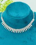 Pink And Blue Simple AD Stone Necklace