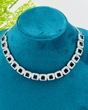Dark Blue silver AD Stone Necklace