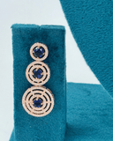 Royal Blue Round Rosegold AD Stone Necklace