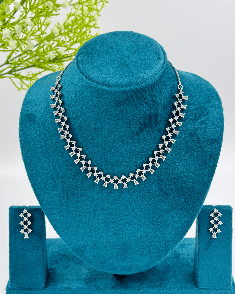 white AD Stone Necklace