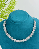 Pink and White Flower AD Stone Necklace