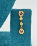 Pink drop shape Kundan 2 layer Golden AD Stone Necklace