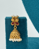 Red Na Green Matt Finish Chokar With Jhumka Earrings