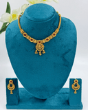 Brown Golden Matt Finish Chokar Necklace