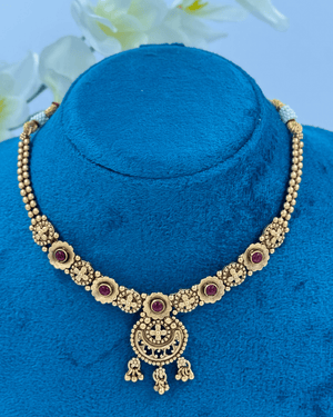 Brown Golden Matt Finish Chokar Necklace