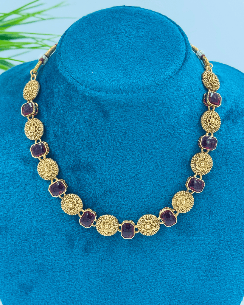 Brown Matt Chokar Necklace