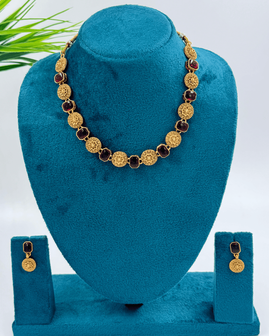 Brown Matt Chokar Necklace