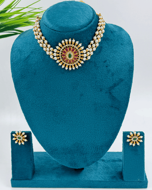 Moti chokar with Earring