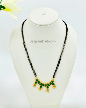 Green Kundan Long Mangalsutra