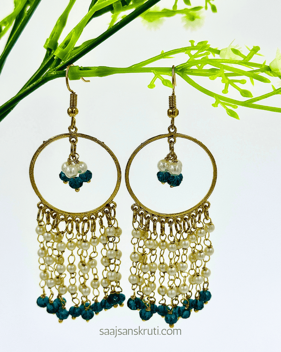 Elegant Light Blue Hanging Earrings
