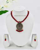 Red & Black Antique Beaded Necklace